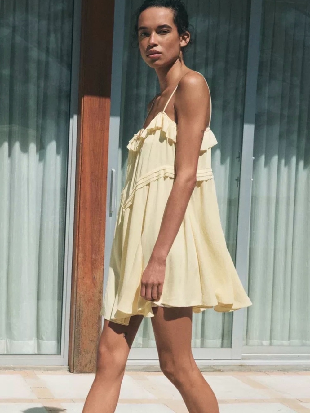 💛Zara MINI RUFFLE DRESS ZW COLLECTION - Picture 4 of 7